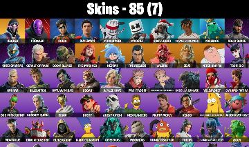 CONTA FORTNITE COM 87 SKINS ROBIN/XANDER/MARSHA/THA AGELESS/VALERIA/ZEUS