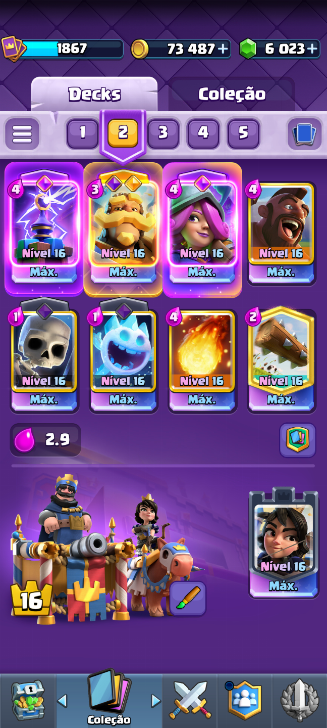 CONTA DE CLASH ROYALE FULL LEVEL 16