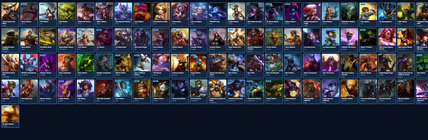 CONTA LEAGUE OF LEGENDS 90 SKINS NIVEL 284 FULL CHAMP FERRO