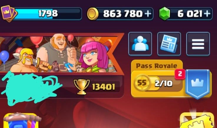 CONTA DE 4 ANOS UPADA DE CLASH ROYALE COM 13550 TROFÉUS E MUITOS ITENS VALIOSOS.