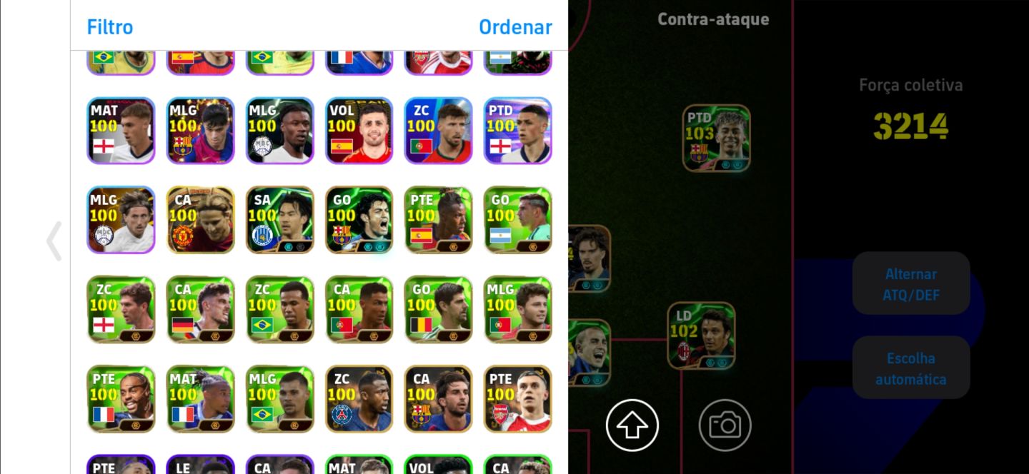 CONTA eFootball MOBILE À VENDA Força coletiva: 3214 [preço negociáve]