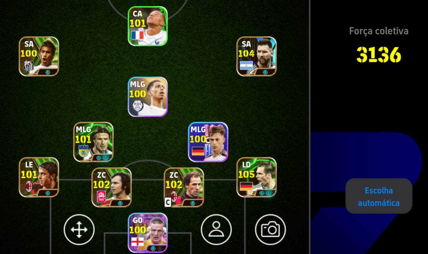 Conta Efootball força do time 3136