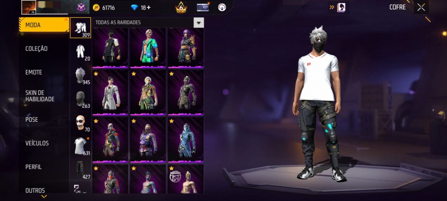 Conta de free fire a venda com várias skins!!!