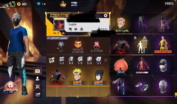 Conta rafa de FF com várias skins pra fazer muitas combinações