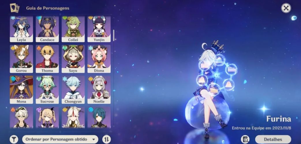 Conta genshin Furina, Neuvillette, Lauma ar50 pouco explorado, 5 star pick dispo