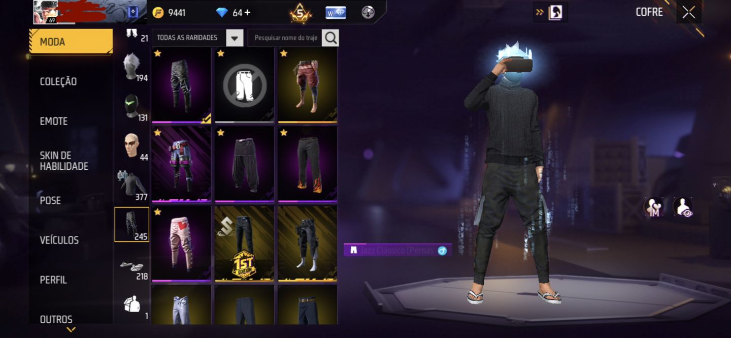 CONTA FREE FIRE ANTIGA - COM 5 DINOS!