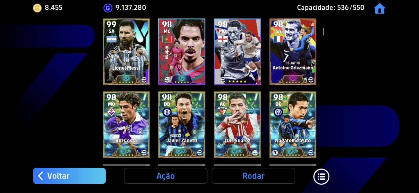 CONTA EFOOTBAL RARA COM 8,455 MOEDAS