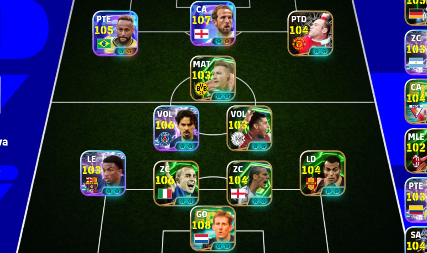 Conta efootball Neymar, Harry Kane, van der Sar