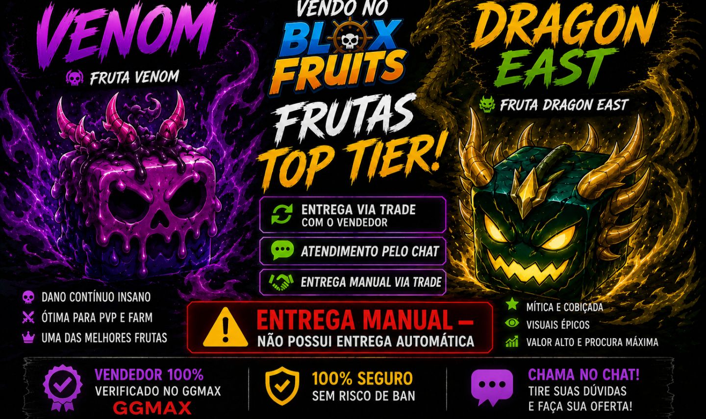 VENOM e DRAGON EAST (FISICAS!!!) BLOX FRUITS