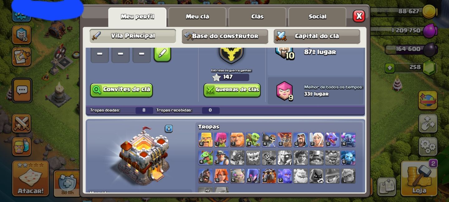 Contas de clash of clans cv12 a cv11