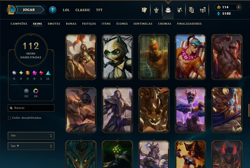 SKIN SHACORINGA + [ QUASE 130 SKINS HABILITADAS ] + 10 SKINS VITORIOSAS RARAS!!!