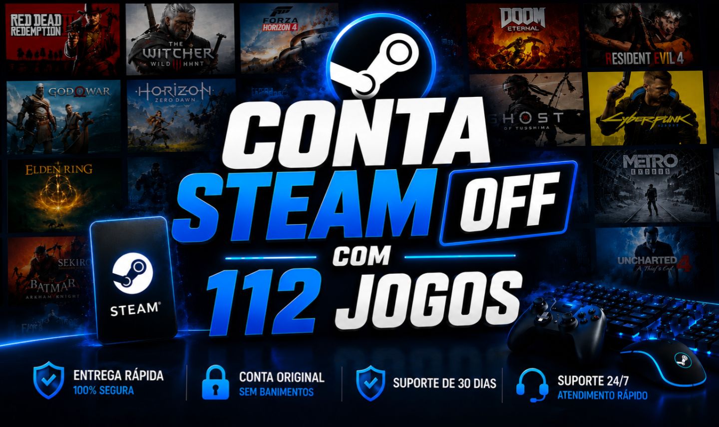 Conta steam offline com 112 jogos