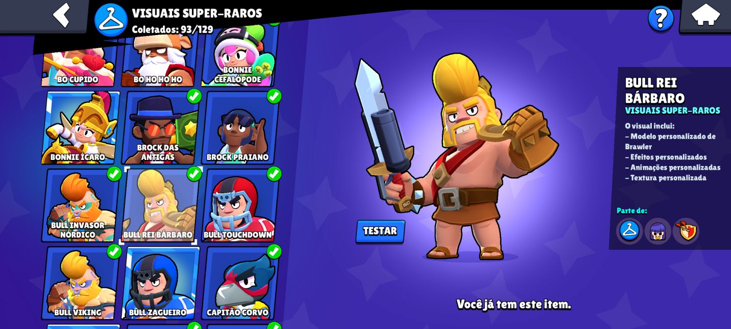 Conta de brawl stars com skins raras e muito conteúdo! (promo)