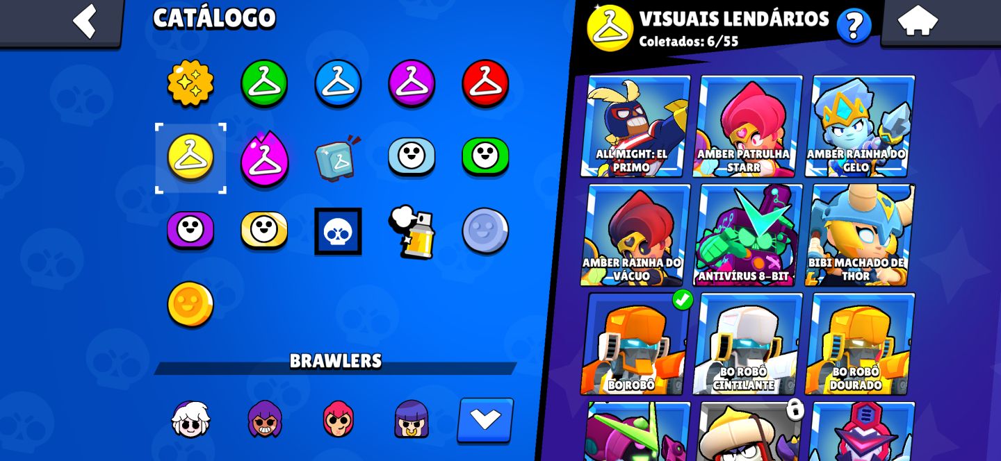 CONTA BRAWSTARS UPADA,VÁRIAS SKINS E PERSONAGENS,ÓTIMA PRA RANK COM OS META FULL