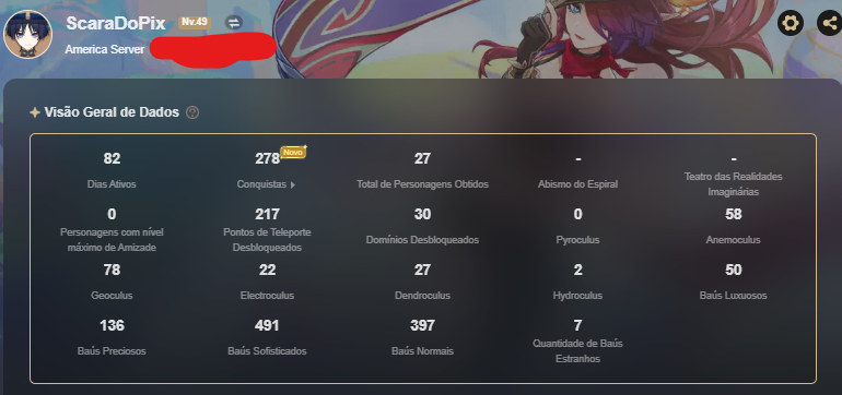 Conta HSR Upada Rank 70 E Genshin Impact AR 49 (CHEQUE A DESCRIÇÃO)