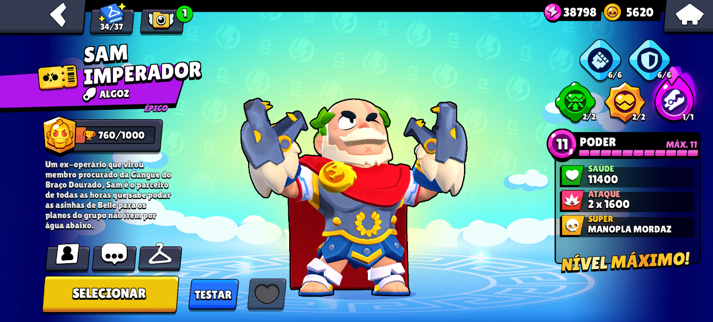 Conta brawl stars com Full acesso, criada em 2018, com Shelly estelar