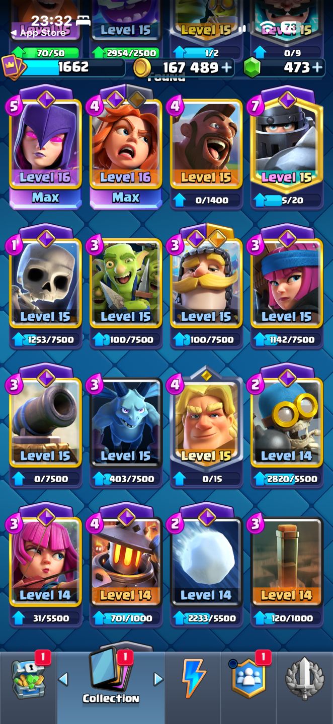 CONTA CLASH ROYALE NÍVEL 15 11500 TROFÉUS