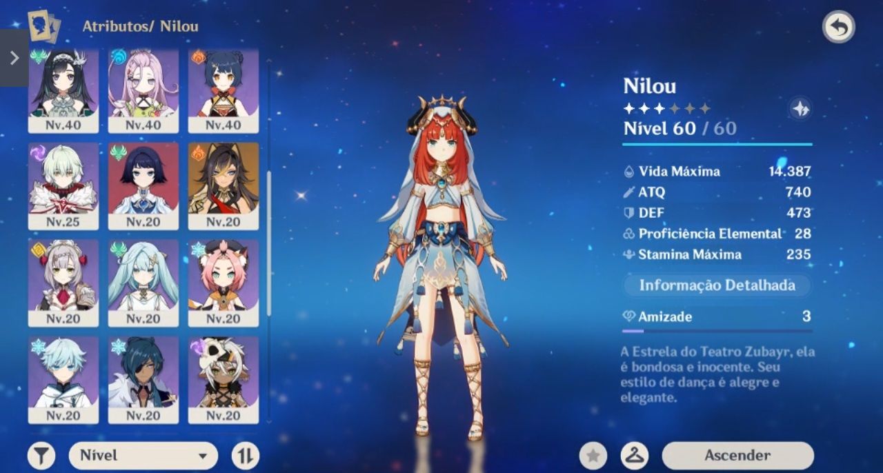 Conta Genshin impact + HSR com Nilou, Keqing E1, Yumemizuki e Evanescia!!