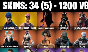 CONTA FORTNITE com SALVE MUNDO FUNDADOR | BLACK WEREWOLF| Enforcer e 34 SKINS