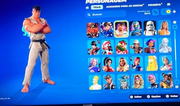 CONTA DE FORTNITE COM 60 SKINS INCLUINDO CHUN LI E RYU, TEMPORADA SIMPSONS E ETC