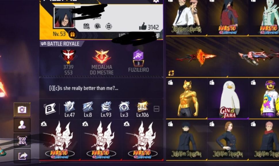 Conta free fire [Com varias skins de parceria]