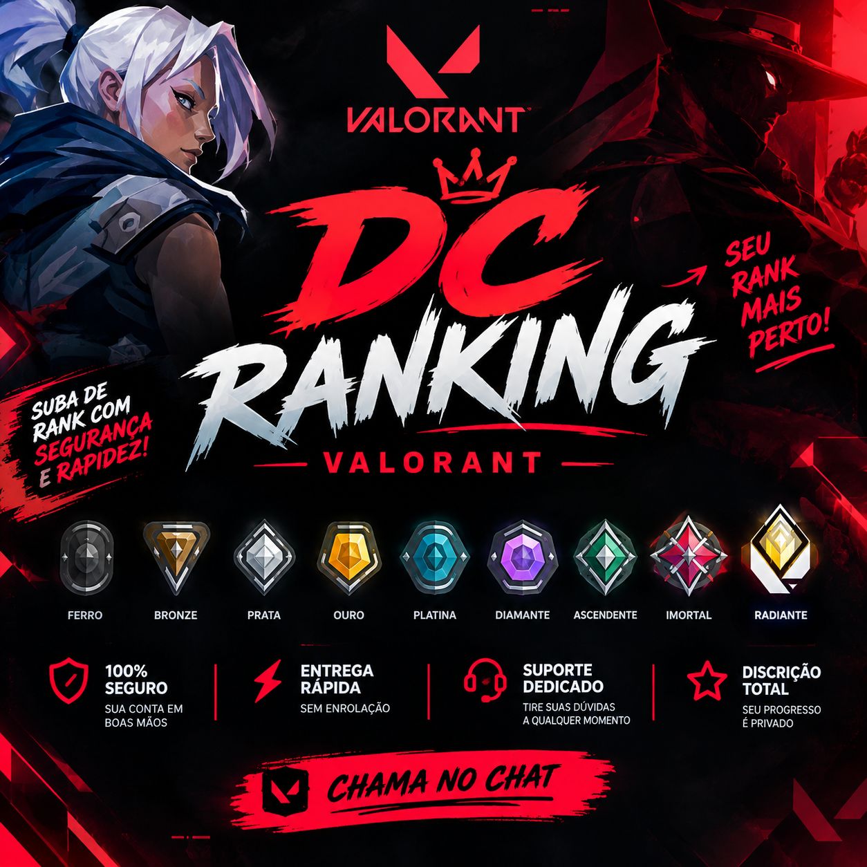 DC RANKING VALORANT | DESCEMOS SEU ELO! | PREÇO JUSTO E ATENDIMENTO RÁPIDO