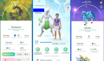 CONTA POKÉMON GO LEVEL 49 | MEWTWO E RAYQUAZA BRILHANTE | ZACIAN COROADO