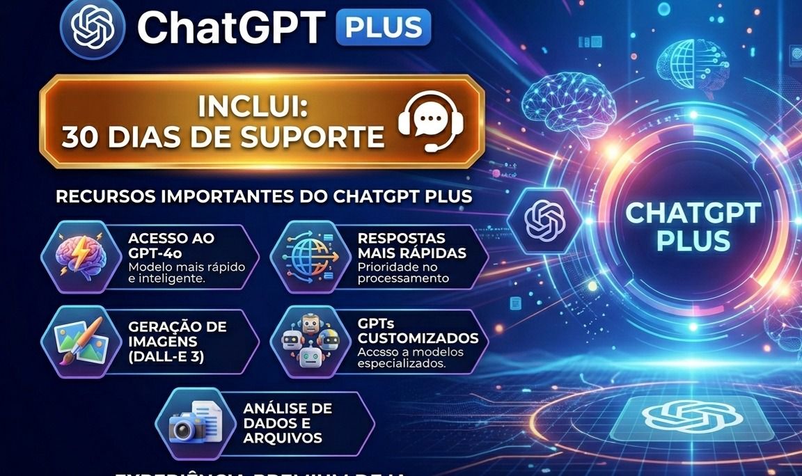 ChatGPT Plus 30 dia suporte garantido