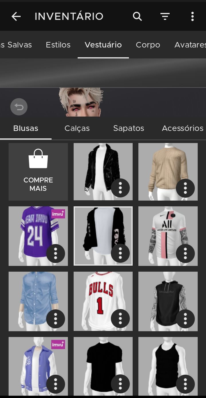 Conta iniciante masculino do imvu