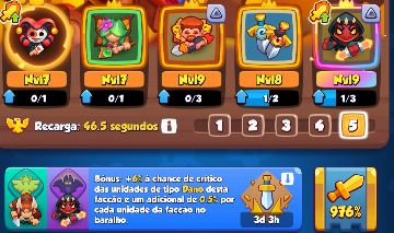 Conta RUSH ROYALE 980 crit aparato 22 moloch negro 9 com talento tesla 12 talent