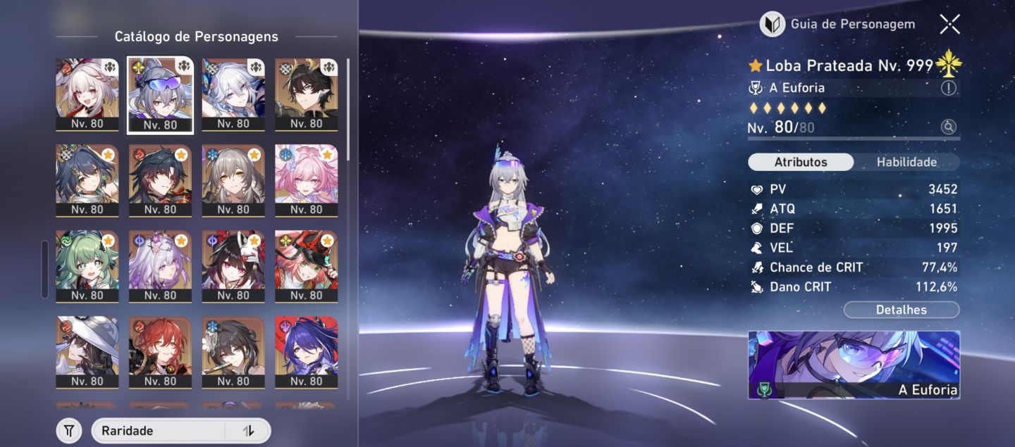 Conta Star Rail Silver Wolf lvl 999 E1+assinatura