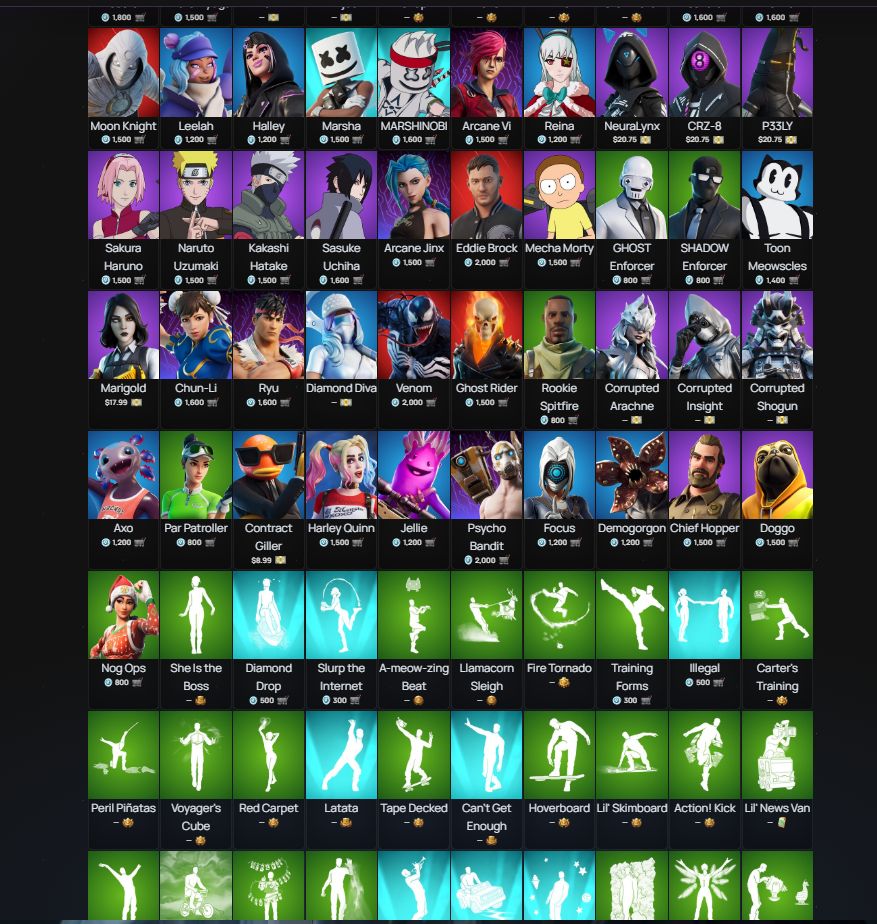 Conta Fortnite RARA a VENDA com +260 skins + 240 emotes