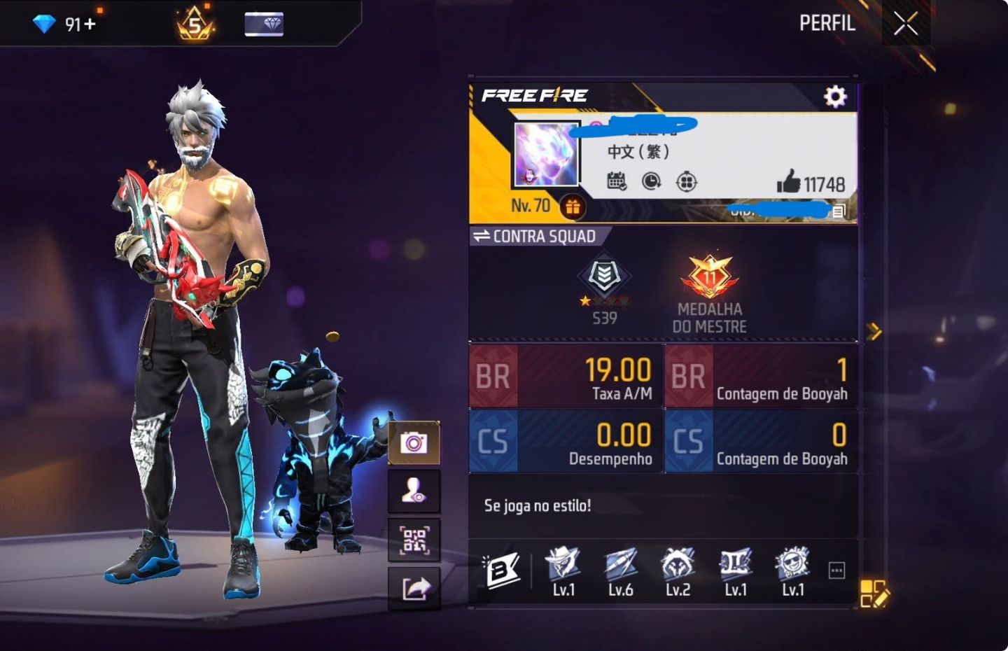 FREE FIRE | CONTA ANTIGA 7 ANOS | SUPER GEMADA | +1.000 PEITAS