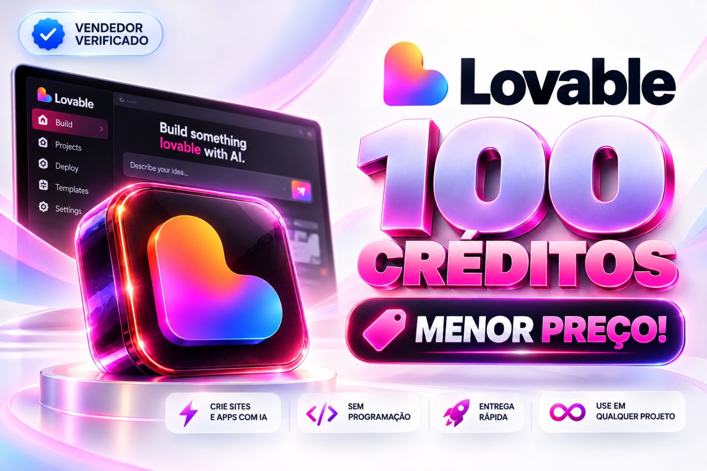 [PROMOÇÃO] Lovable PRO | 100 ou 200 Créditos | 30 Dias | Menor Preço | RÁPIDO
