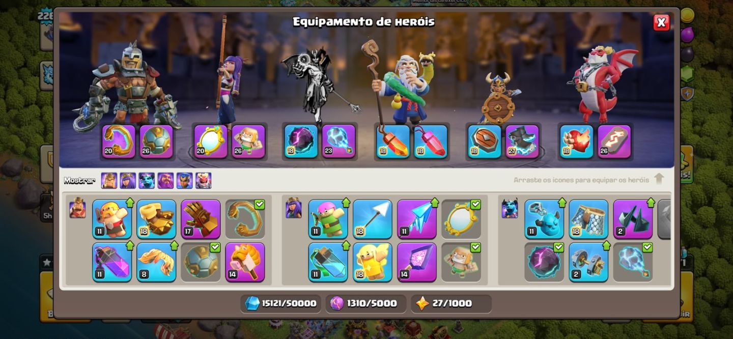 Conta Clash of Clans CV18 semi full + 27 Skins