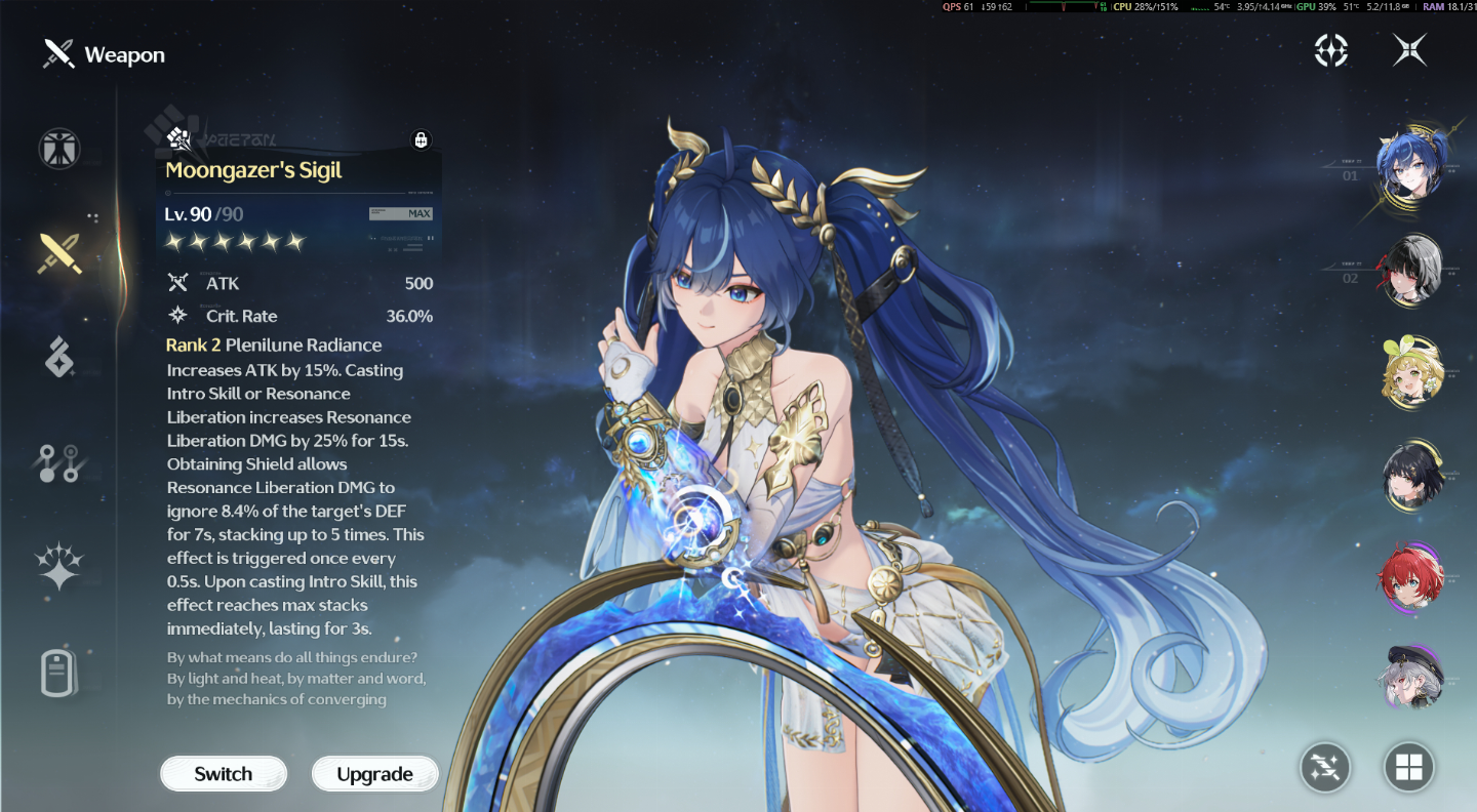 CONTA RANK 70 WUWA IUNO S6R2 + CHISA S0R1+Cartethyia S0R1