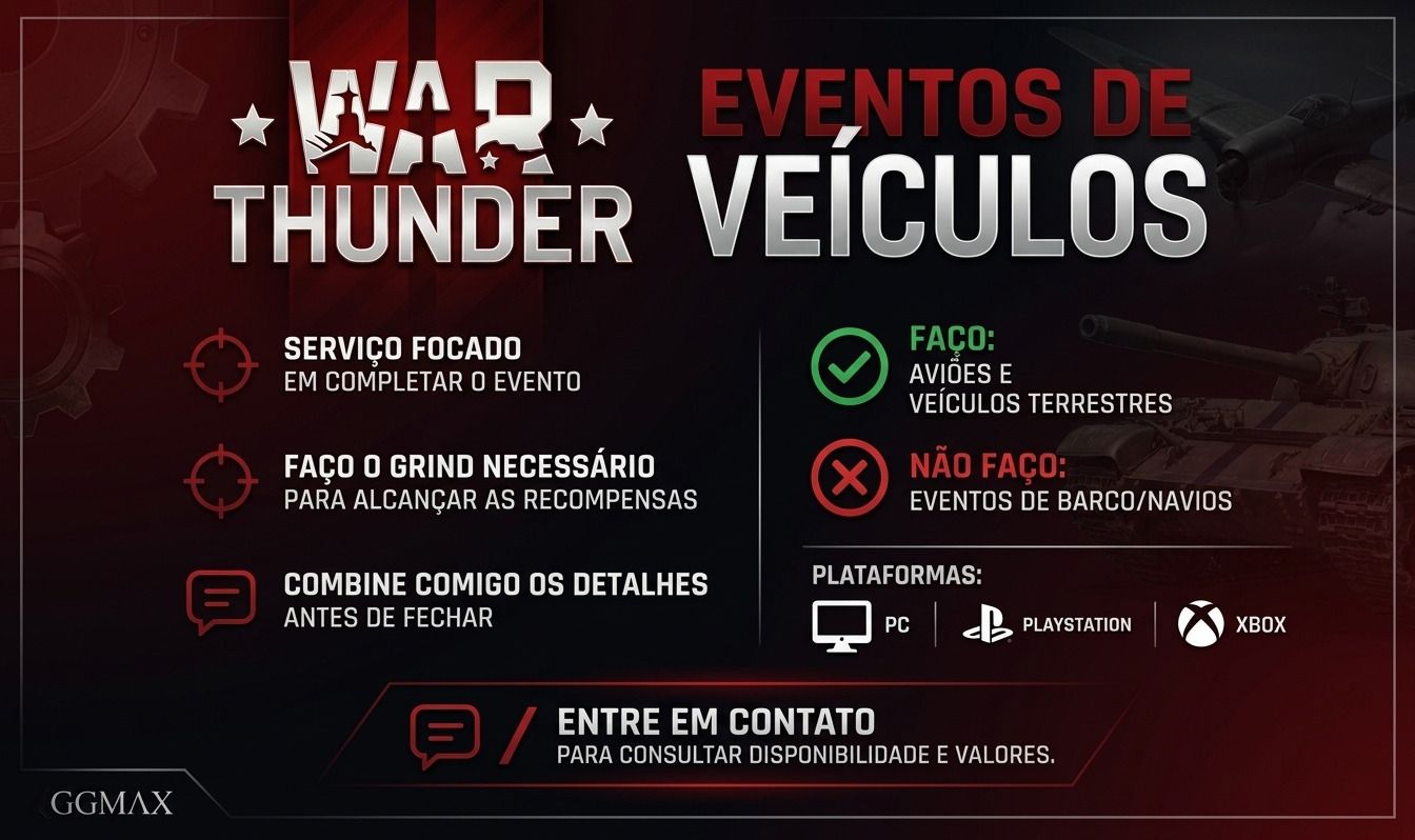 Farm de Pontos de Evento War Thunder Aviação e Tanques (Não faço Naval)