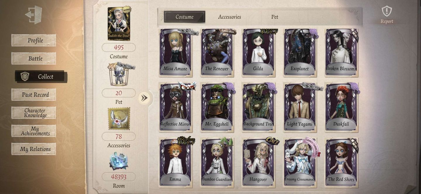 Conta identity V várias skins S (Judith the Dove)