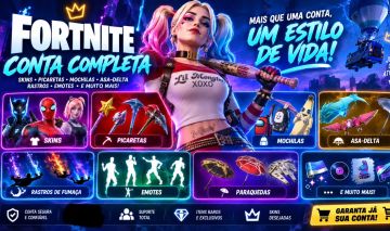 CONTA FORTNITE COMPLETA | ITENS RAROS + TRYHARD + COSMÉTICOS COBIÇADOS