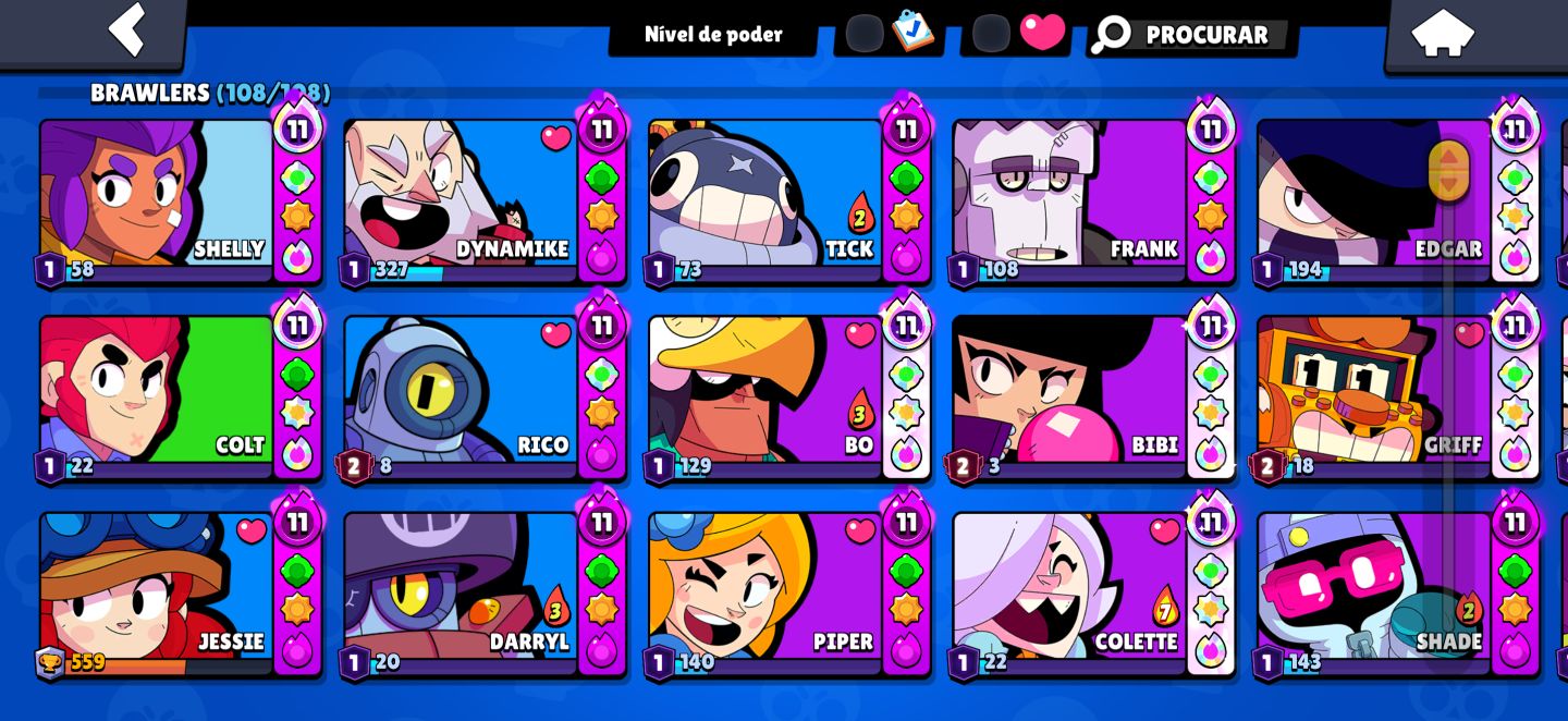 CONTA INCRÍVEL DE 72.7K DE TROFÉUS, 313 SKINS E TODOS OS BRAWLERS!