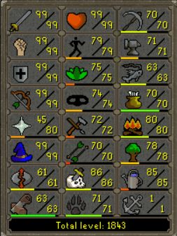 CONTA PVM OSRS - 99 ATK, DEF, STR, MAGE, RANGED E HP