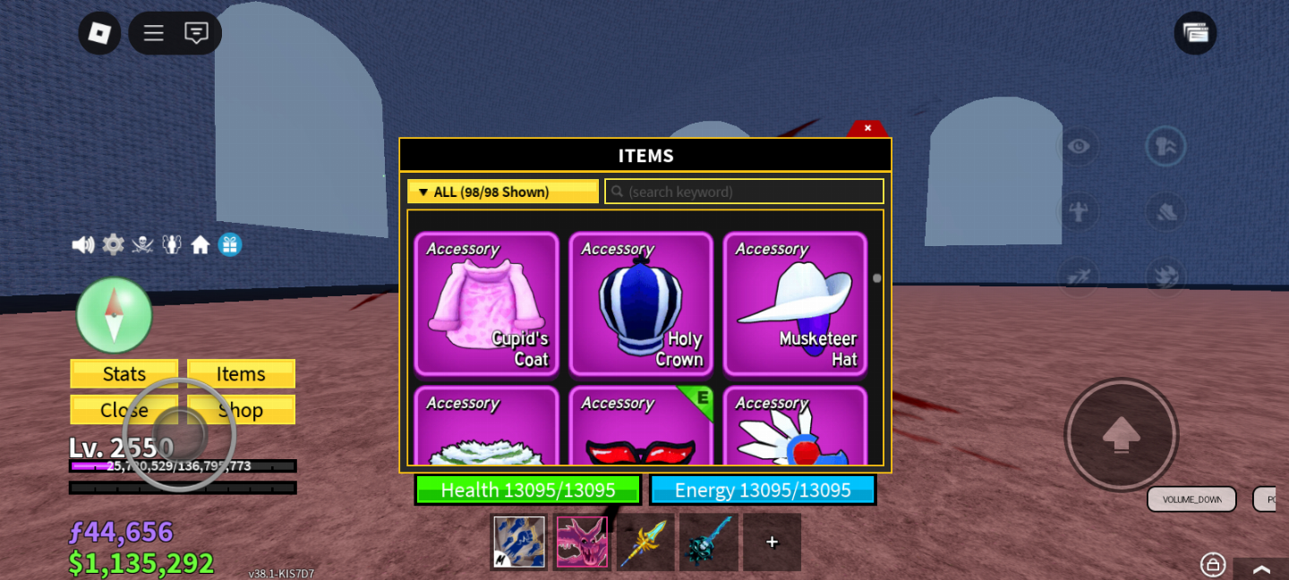 Conta upada em Blox fruits , boa para iniciar no game