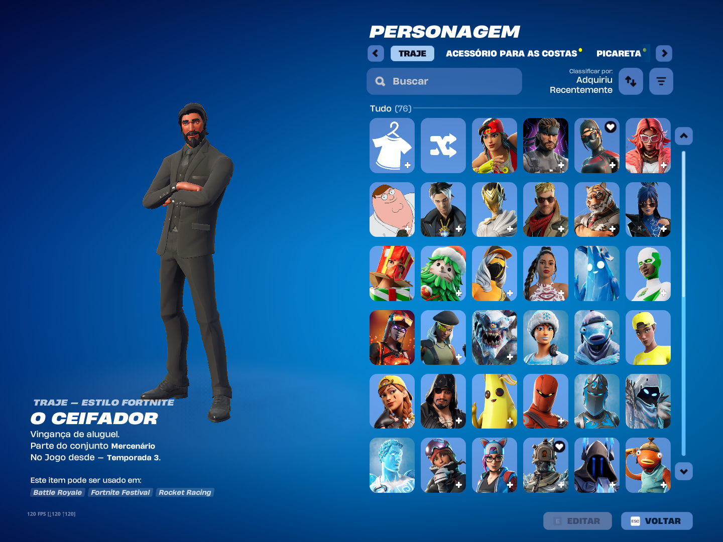 Conta S3 e algumas skins e temporadas