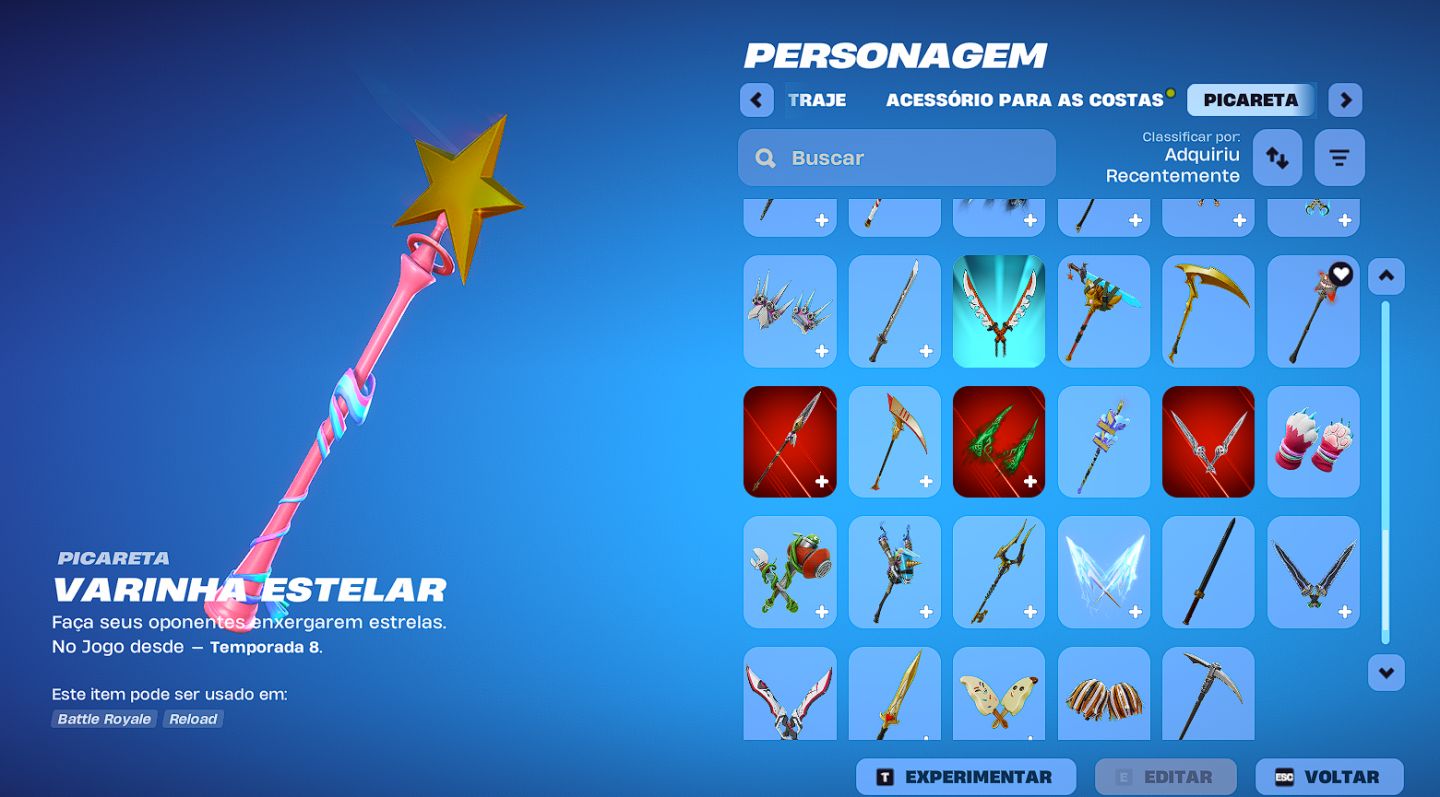 CONTA FORTNITE +200 ITENS - BAYMAX - VARINHA ESTELAR - 89 PICARETAS FULL ACESSO