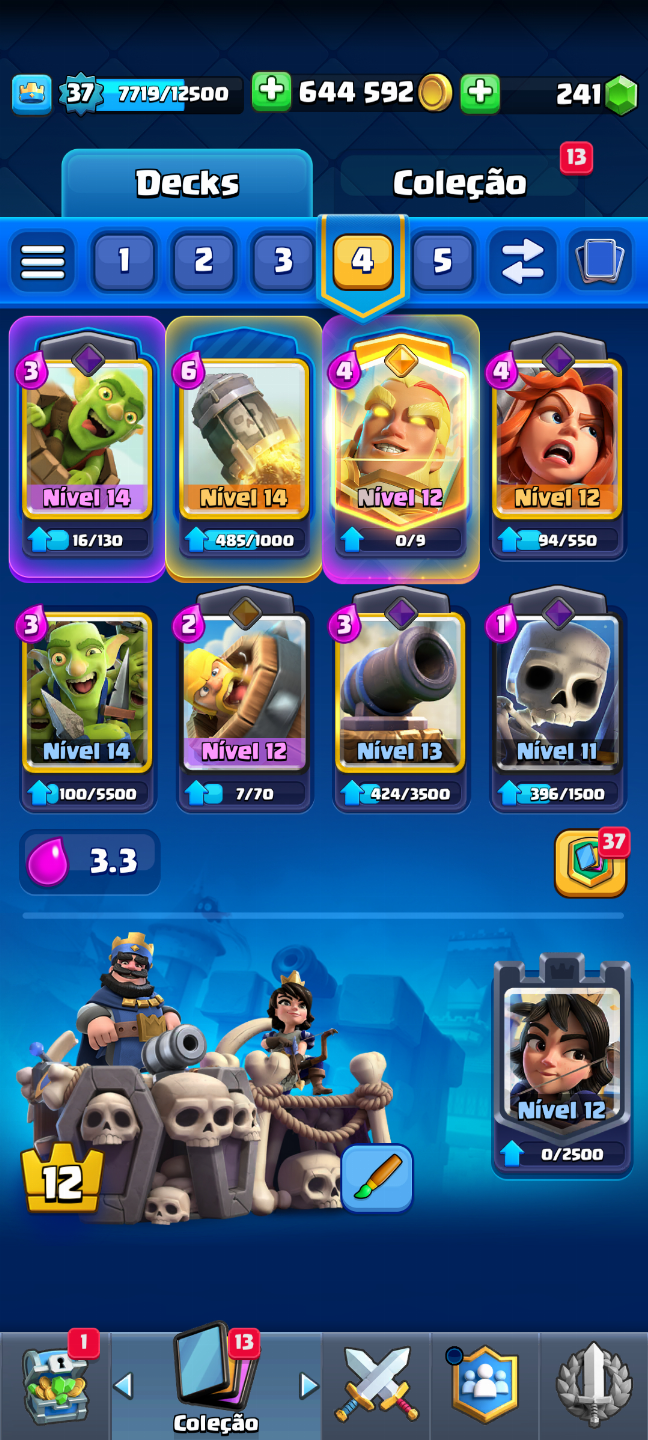 Conta Clash Royale - 8700 troféus - 3 heróis - 6 evoluções