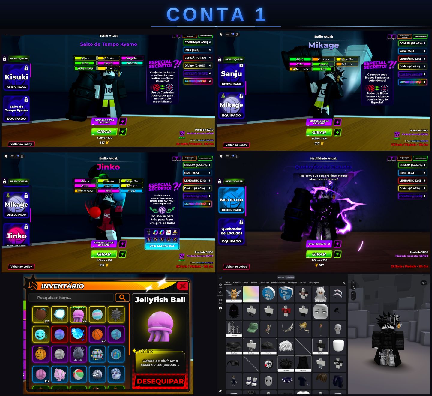 CONTAS VOLLEYBALL LEGENDS | NEW MAMORI + TSK + ENCHO + JINKO + OG KIJO + MIKAGE