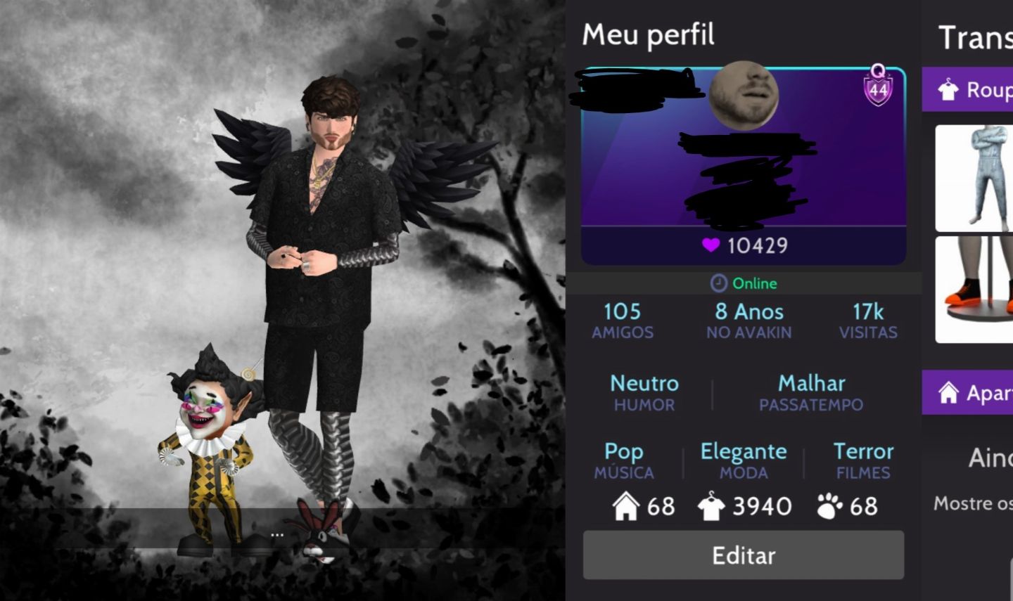 CONTA DE AVAKIN LIFE MASCULINA RARÍSSIMA
