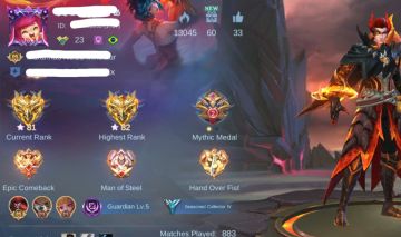 Promoção: Conta smurf Mobile Legends 86 estrelas no glória