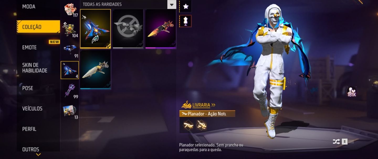 Conta de Free Fire com skins raras