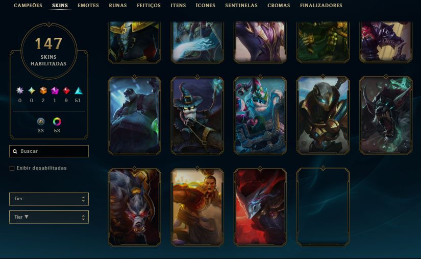 CONTA NIVEL 292 / 147 SKINS / MF EXOCÓSMICA/ 9 LENDÁRIAS/ 51 ÉPICAS /TODOS CHAMP